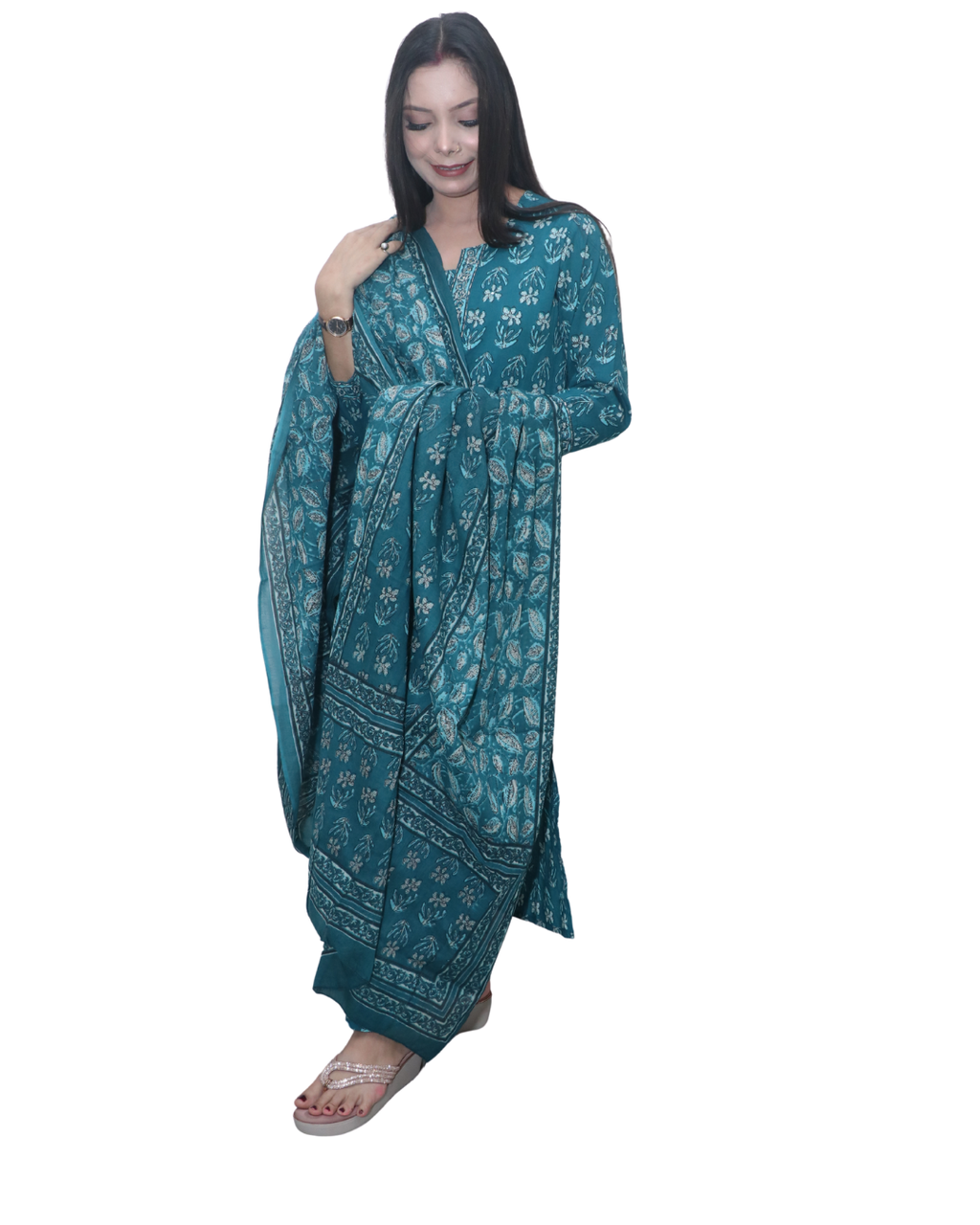 Fit Printed Kurti Pant Dupatta Set