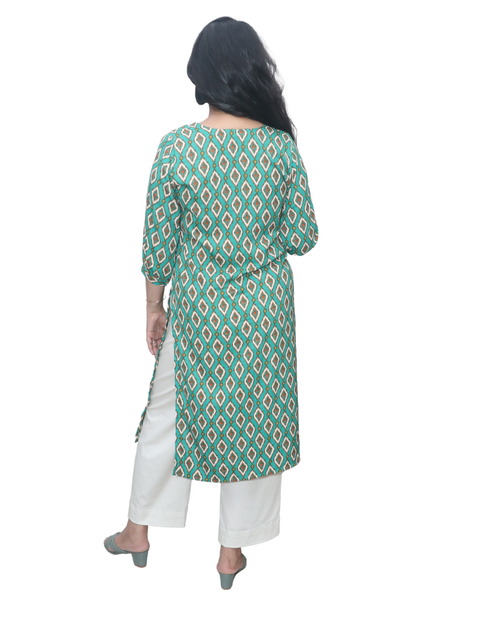 Double Georgette- Green Kurta Set