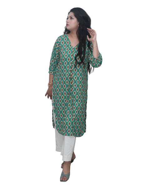 Double Georgette- Green Kurta Set