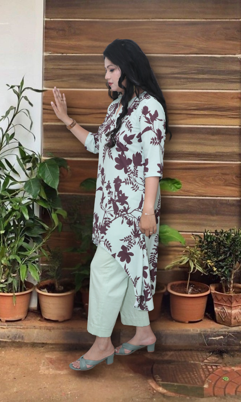 Double Georgette Pista Kurta Set