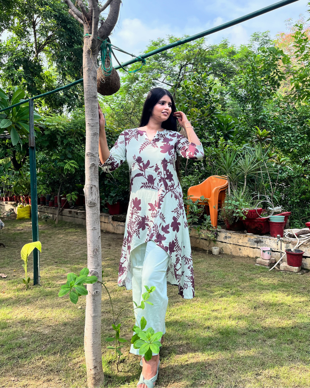 Crepe Printed Up-Down Kurti