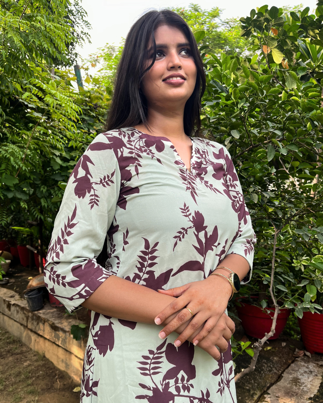 Crepe Printed Up-Down Kurti