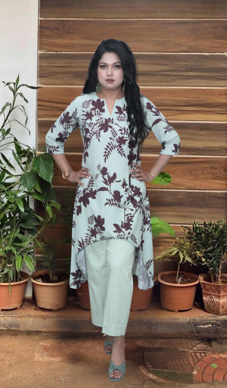 Double Georgette Pista Kurta Set